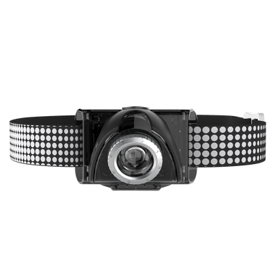 SEO7R Headlamp by Ledlenser compact rechargeable headlamp with central lens and adjustable dotted strap