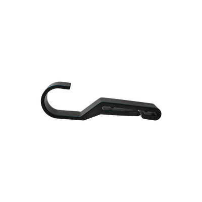 Universal Headlamp Headband Helmet Clip 4 Pack a black clip shown in side profile for attaching headlamps to helmets or headbands