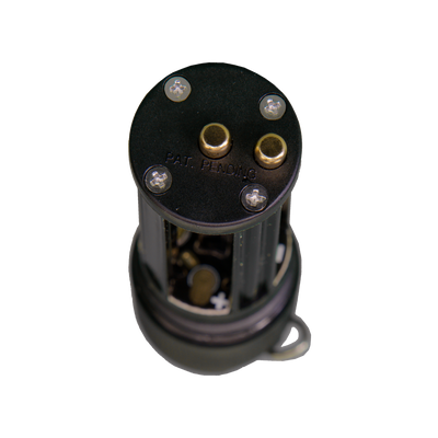 Ledlenser Battery Case Switch for P7 P7 2 torch bottom view showing contact studs and screws