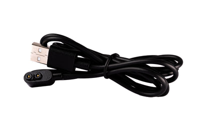 Magnetic Charging Cable Type A with USB A plug and magnetic two pin connector black cable coiled