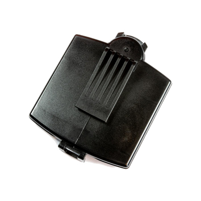 Ledlenser Battery Box Cover for H14 2 and H14R 2 black plastic battery housing lid photographed at an angle